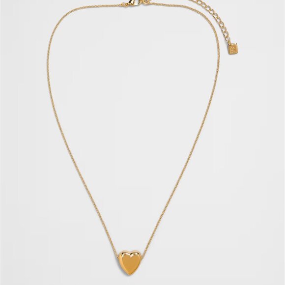 Banana Republic Gold Delicate Chain Heart Pendant Necklace/NWT - Picture 2 of 7